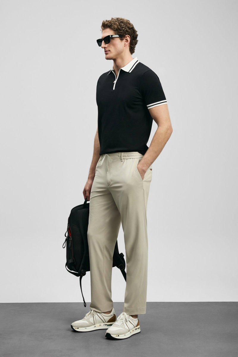 Lufian Erkek Calep Smart Slim Fit Chino Pantolon 111190357 Bej - 3