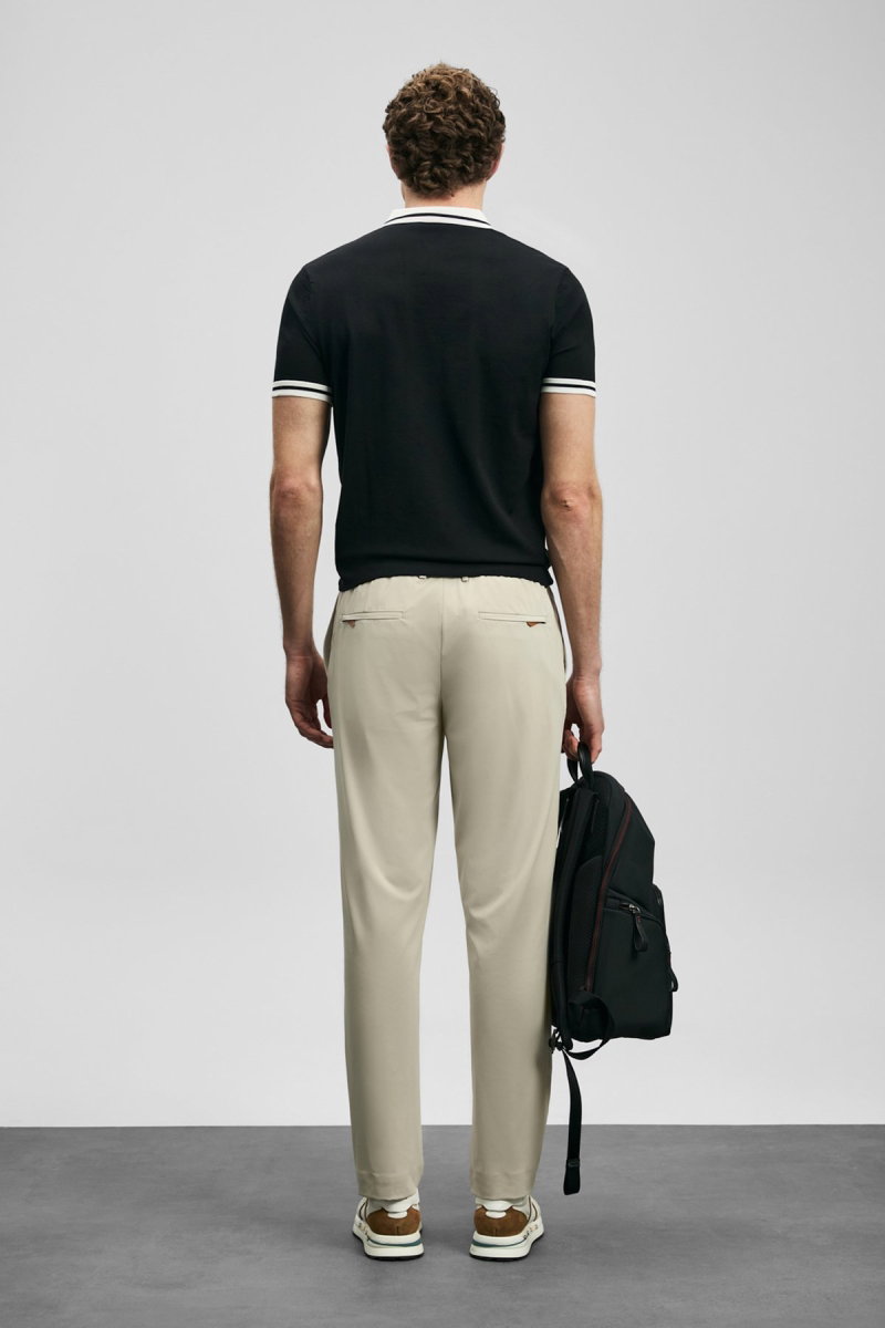 Lufian Erkek Calep Smart Slim Fit Chino Pantolon 111190357 Bej - 4