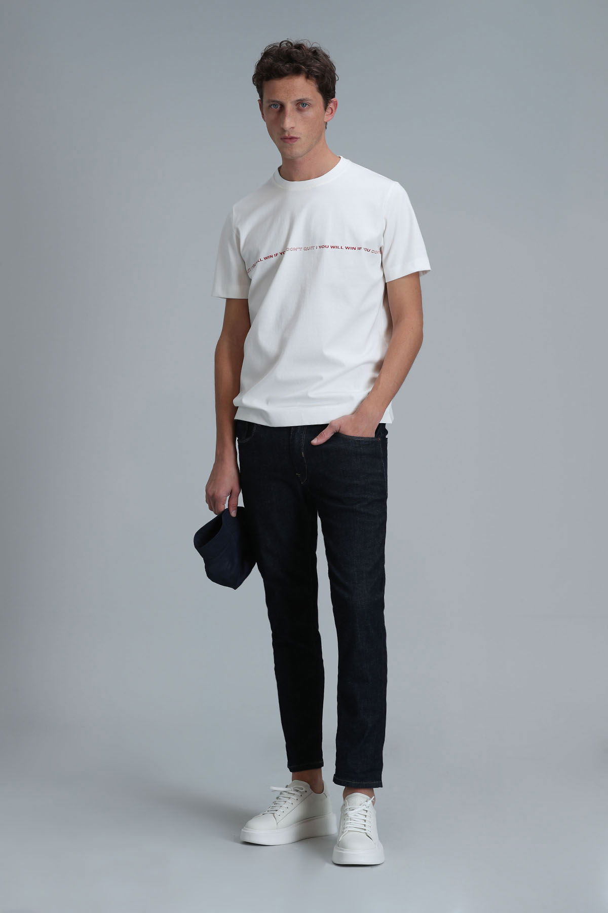 Lufian Erkek Carlos Modern Grafik T-Shirt 111020211 Kırık Beyaz - 2