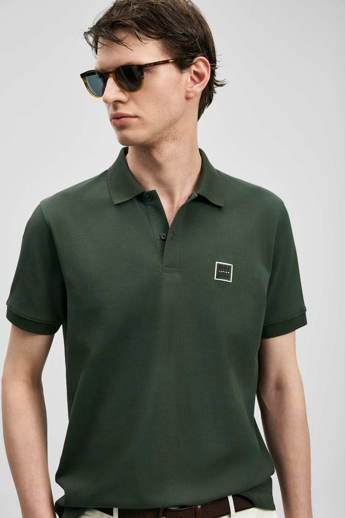 Lufian Erkek Carter Smart Polo T-Shirt 111040233 Haki - 3