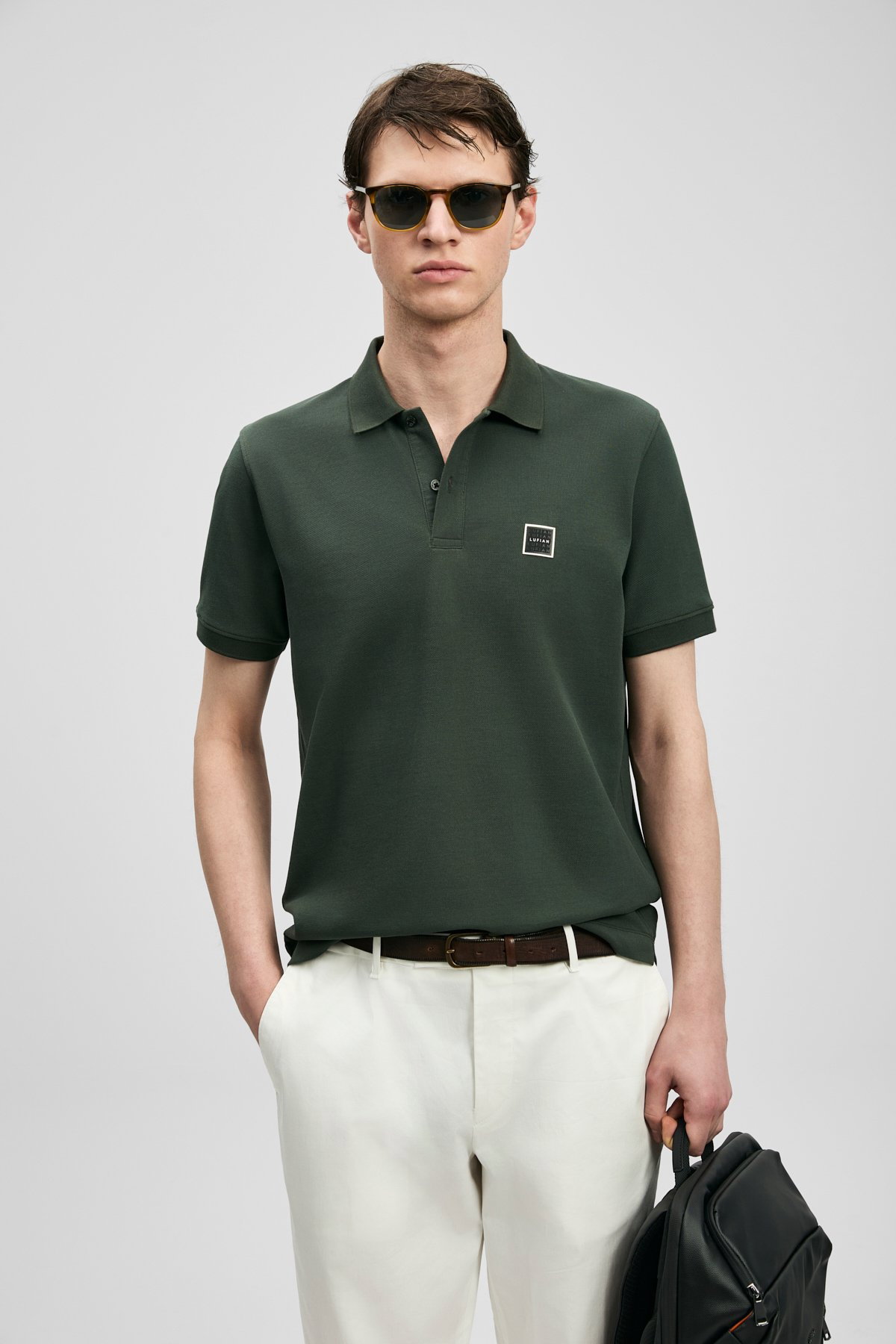 Lufian Erkek Carter Smart Polo T-Shirt 111040233 Haki - 1