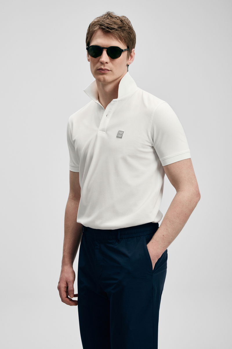 Lufian Erkek Carter Smart Polo T-Shirt 111040233 Kırık Beyaz - 3