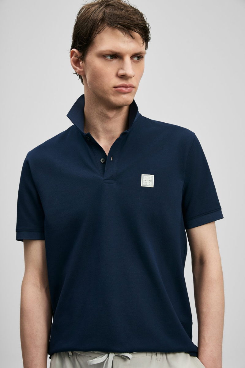 Lufian Erkek Carter Smart Polo T-Shirt 111040233 Lacivert - Lufian