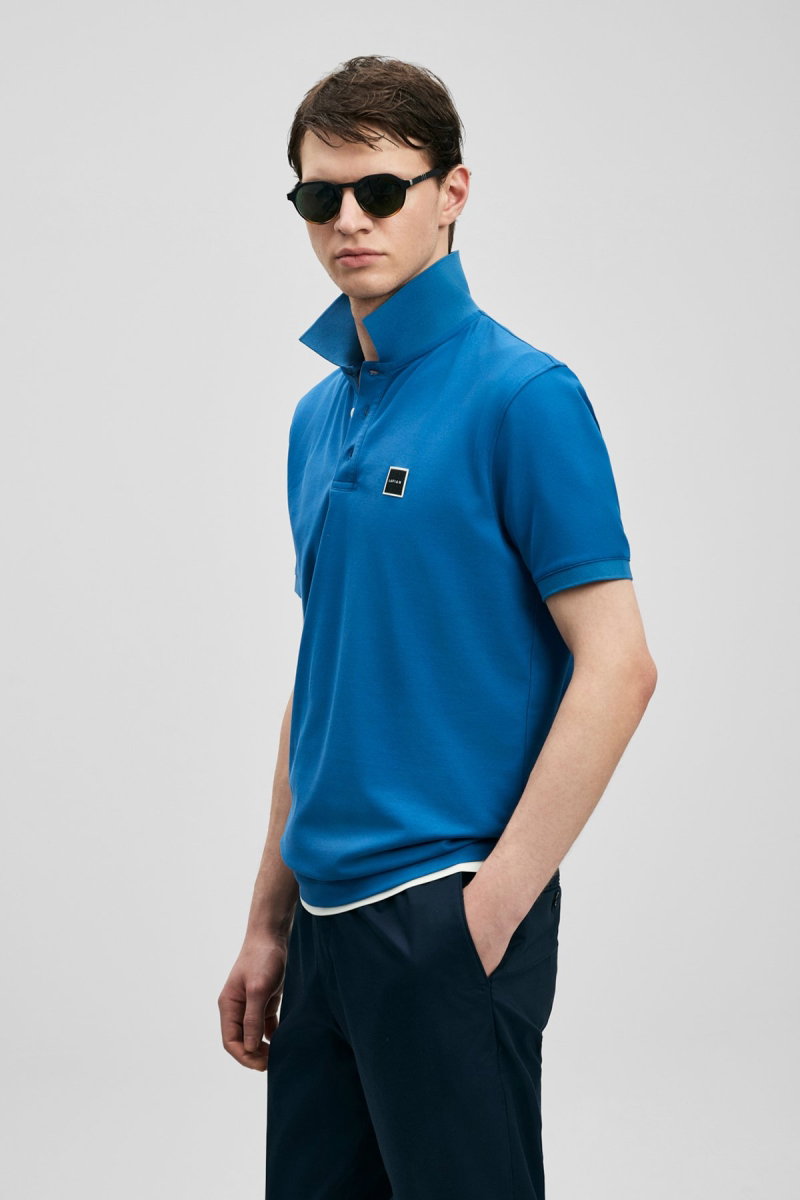 Lufian Erkek Carter Smart Polo T-Shirt 111040233 Mavi - Lufian