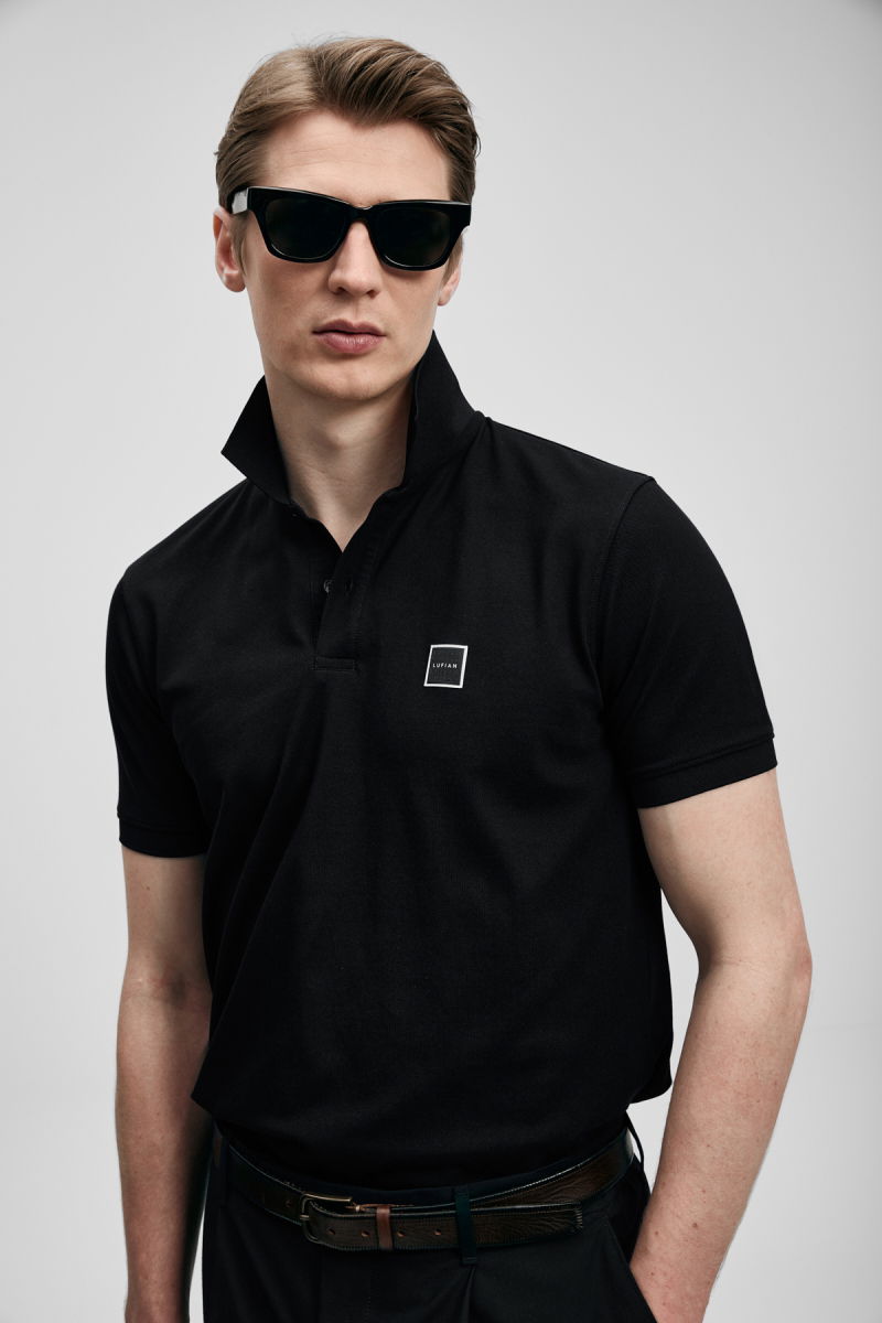 Lufian Erkek Carter Smart Polo T-Shirt 111040233 Siyah - Lufian