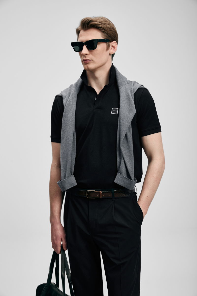 Lufian Erkek Carter Smart Polo T-Shirt 111040233 Siyah - 3