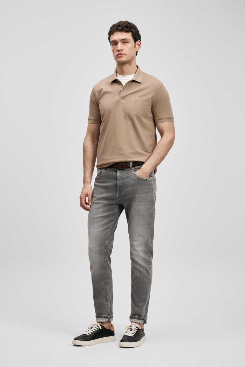 Lufian Erkek Carter Smart Polo T-Shirt 111040233 Toprak - Lufian