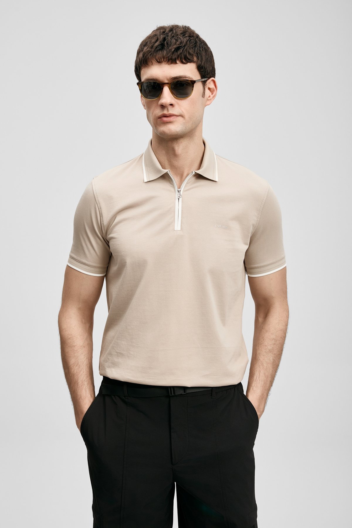 Lufian Erkek Chase Smart Polo T-Shirt 111040236 Bej - 1