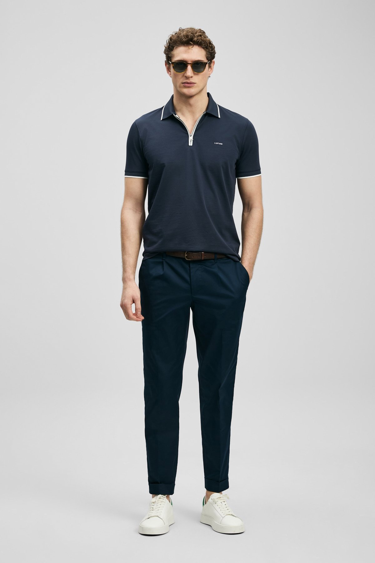 Lufian Erkek Chase Smart Polo T-Shirt 111040236 Lacivert - 1