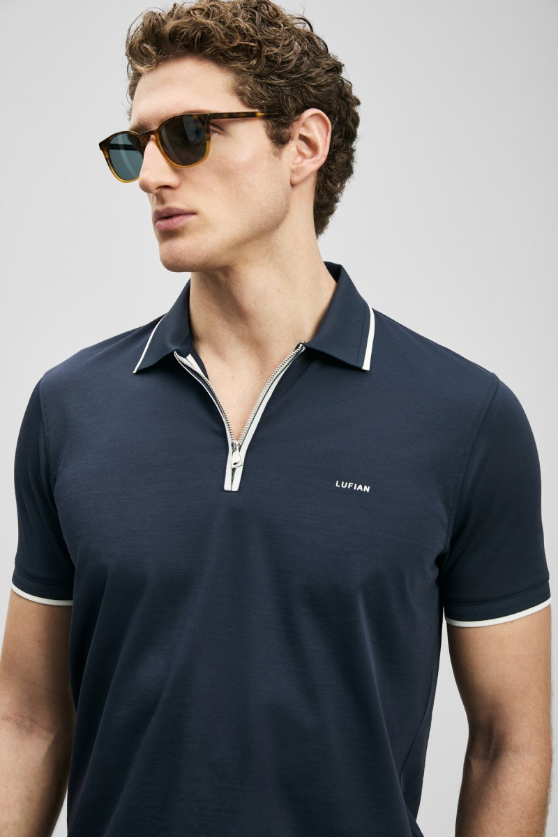 Lufian Erkek Chase Smart Polo T-Shirt 111040236 Lacivert - 3