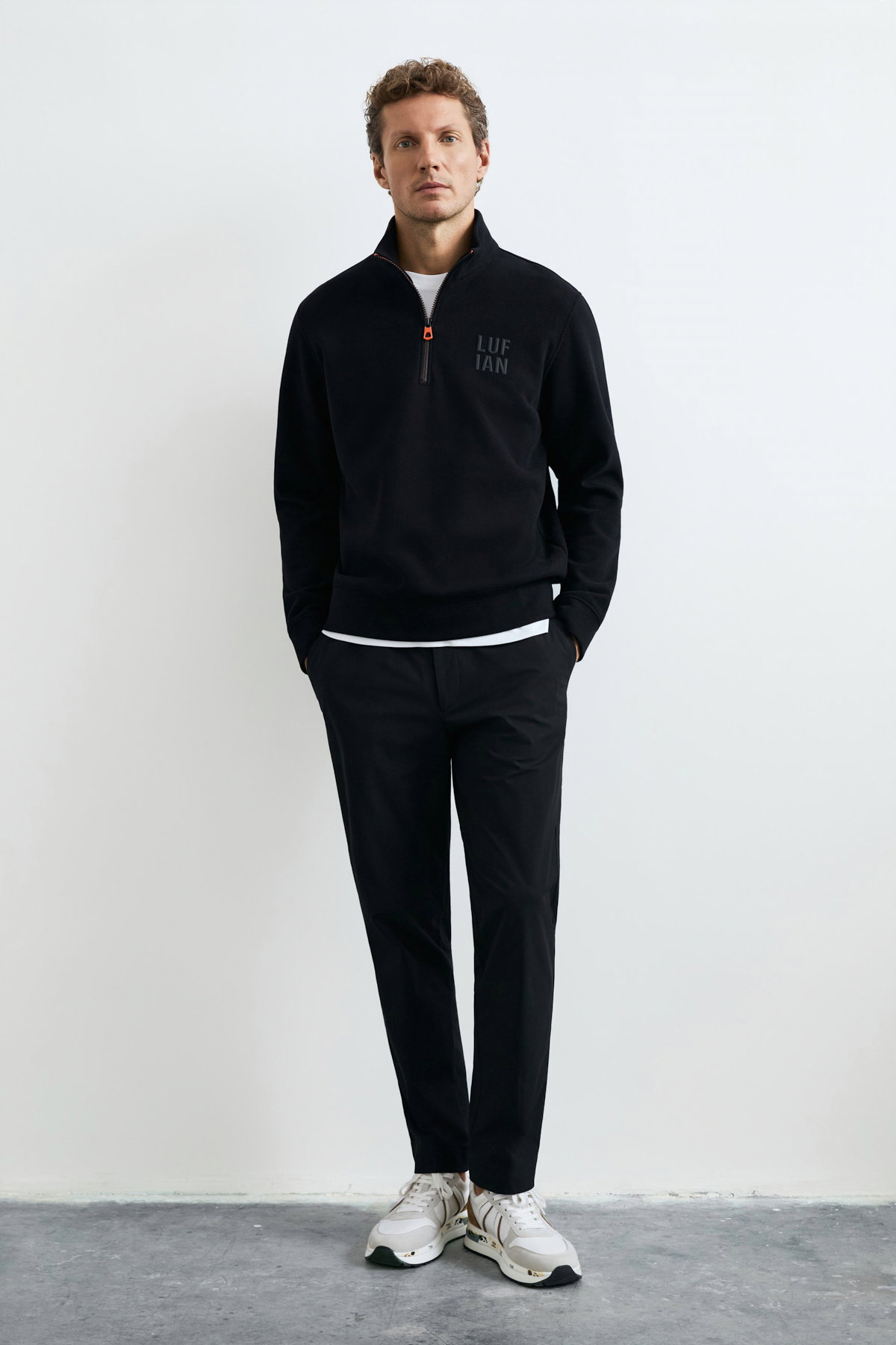 Lufian Erkek Chase Sweatshirt Siyah - 1