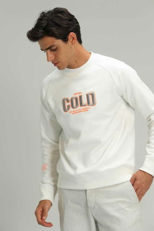 Lufian Erkek Cold Bisiklet Yaka Sweatshirt 62730053 Beyaz - 3