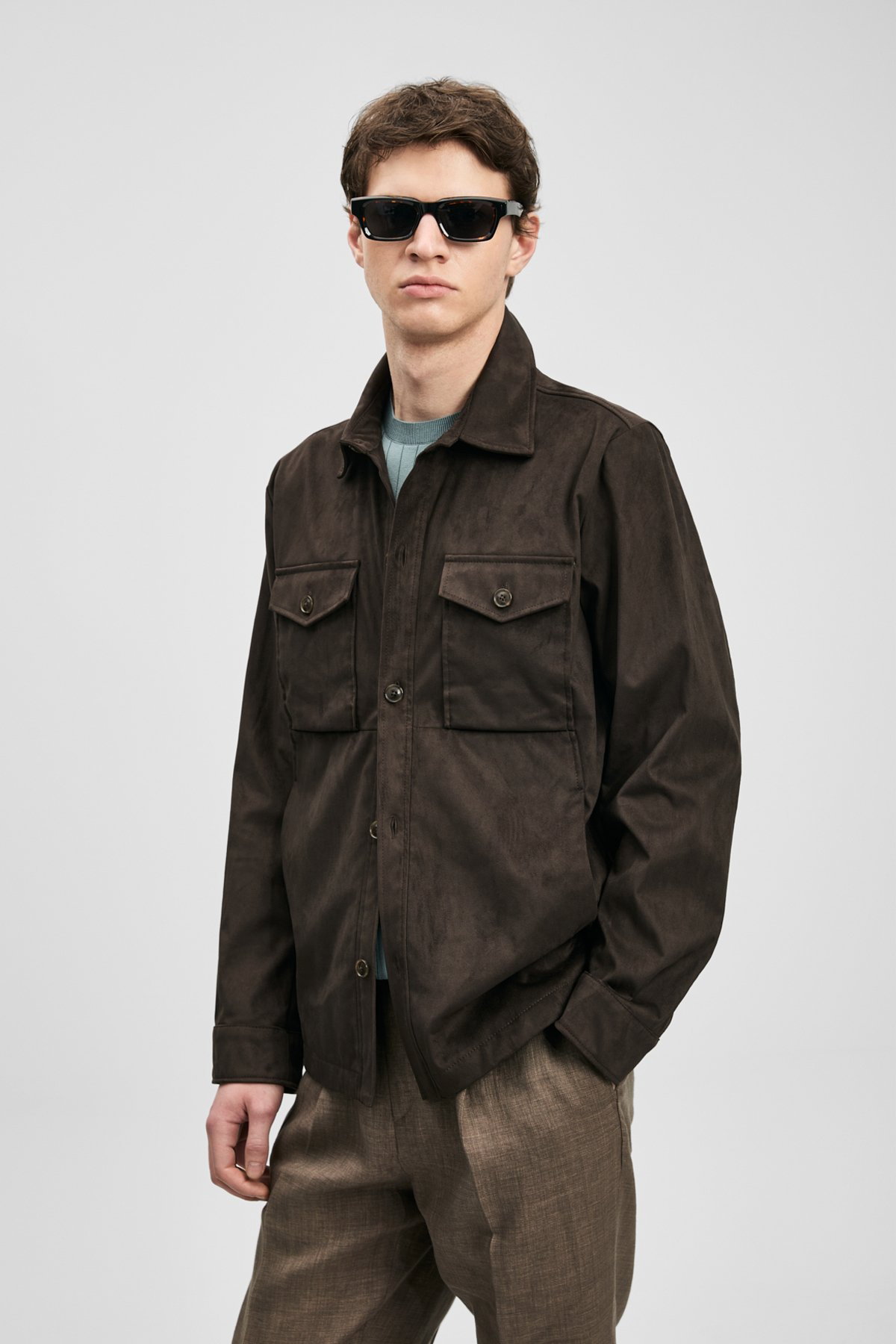 Lufian Erkek Cole Gömlek Ceket 111120073 Kahverengi - 2