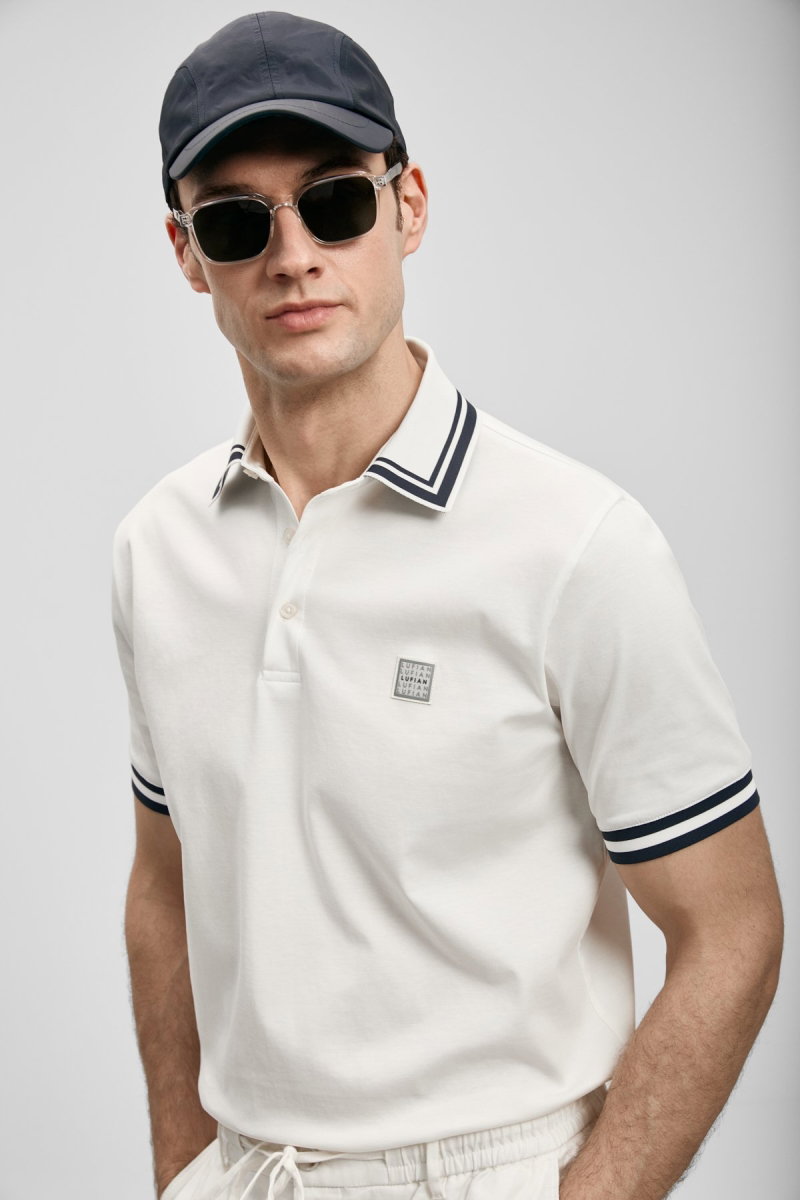 Lufian Erkek Cole Smart Polo T-Shirt 111040237 Kırık Beyaz - 3