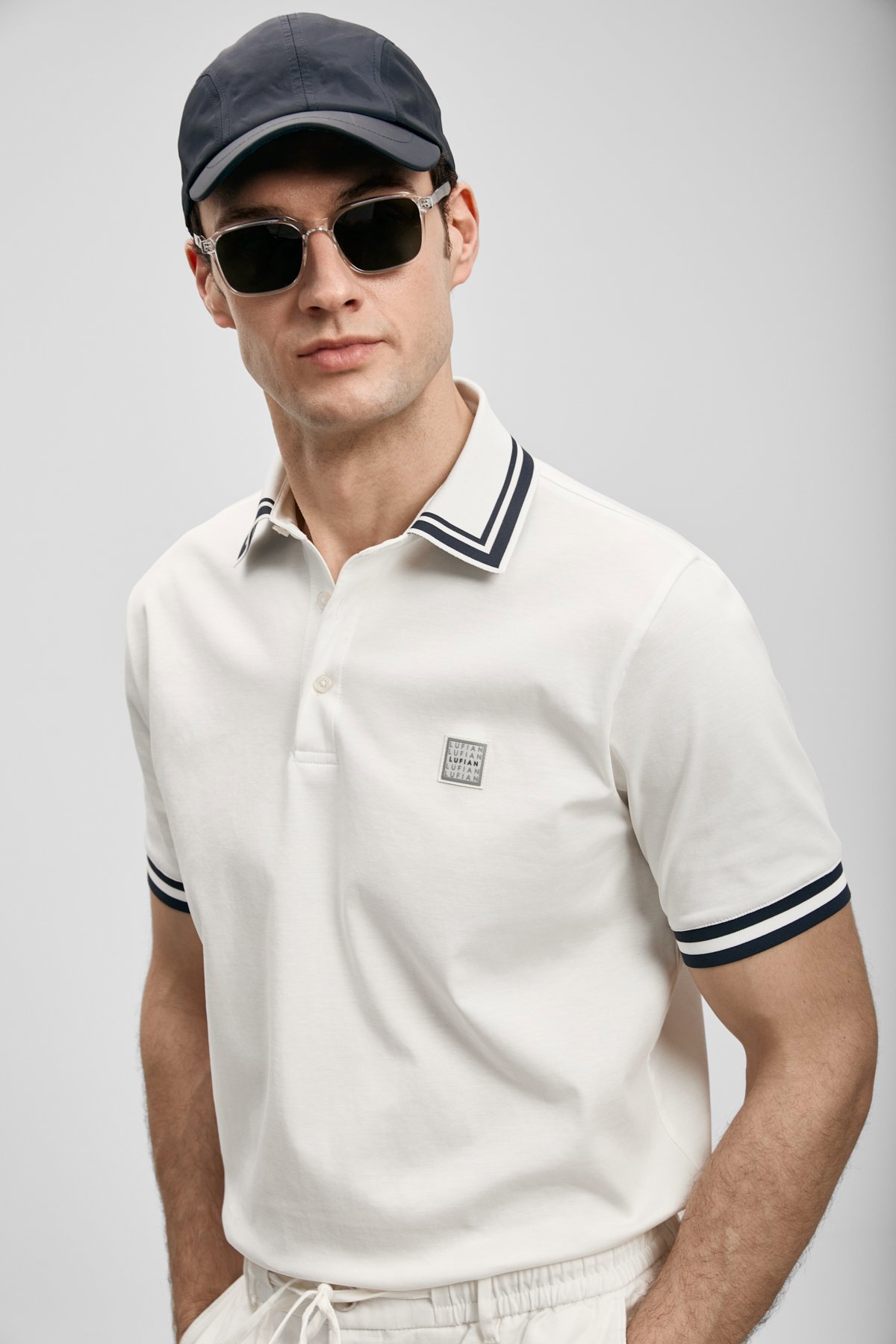 Lufian Erkek Cole Smart Polo T-Shirt 111040237 Kırık Beyaz - 3
