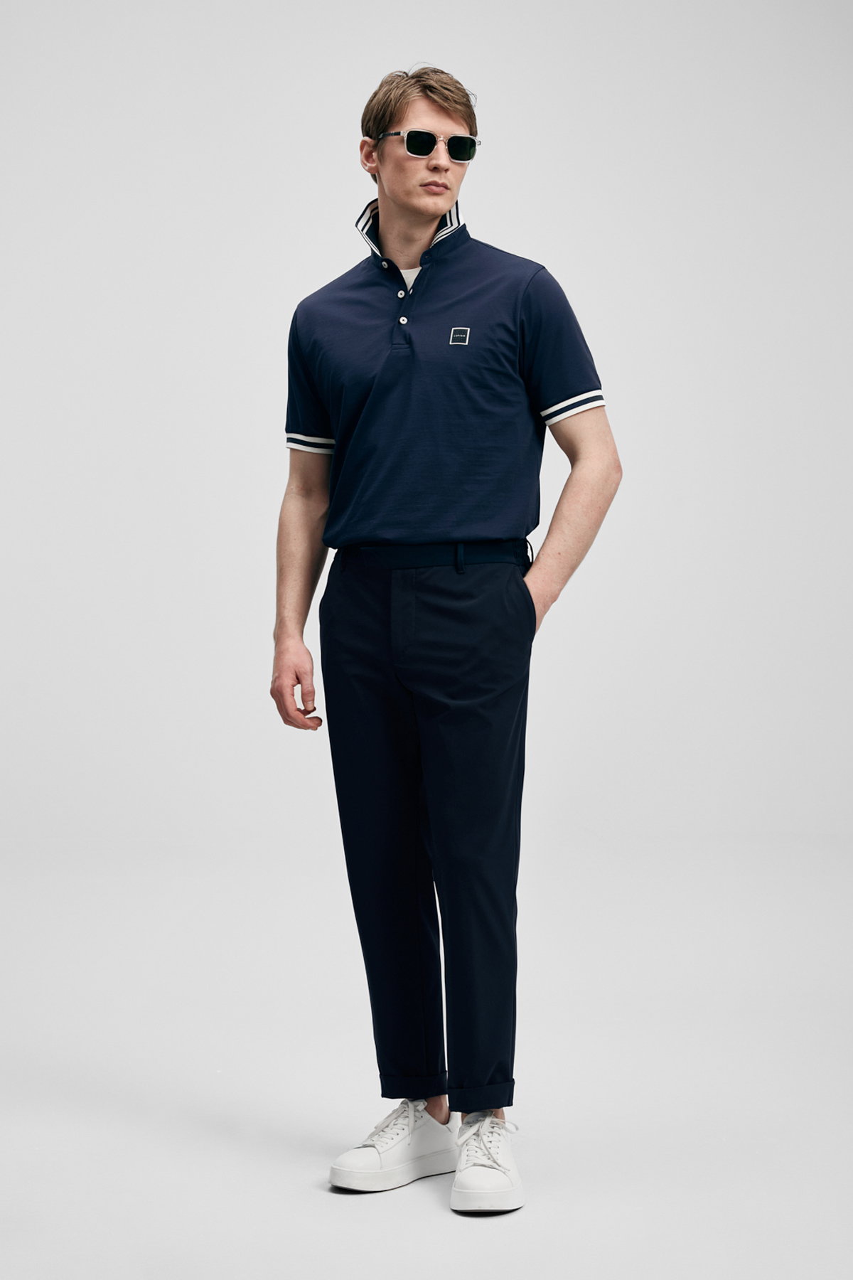 Lufian Erkek Cole Smart Polo T-Shirt 111040237 Lacivert - 1