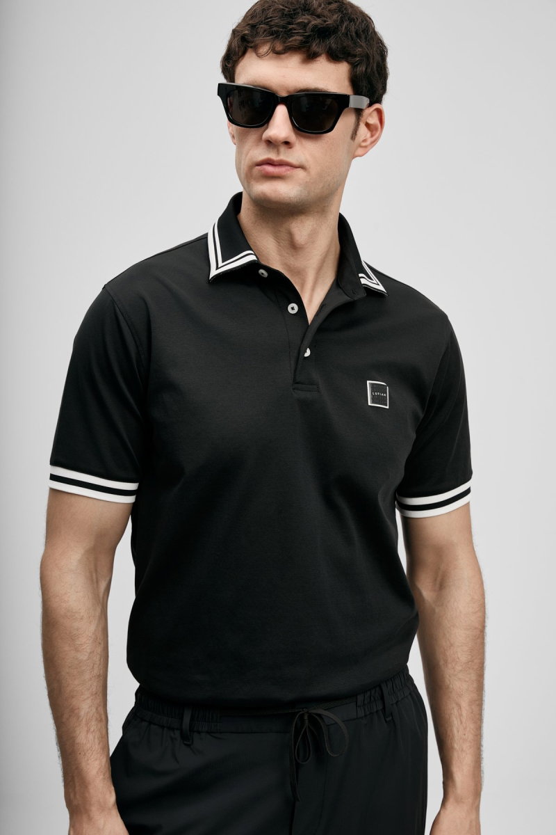 Lufian Erkek Cole Smart Polo T-Shirt 111040237 Siyah - 3