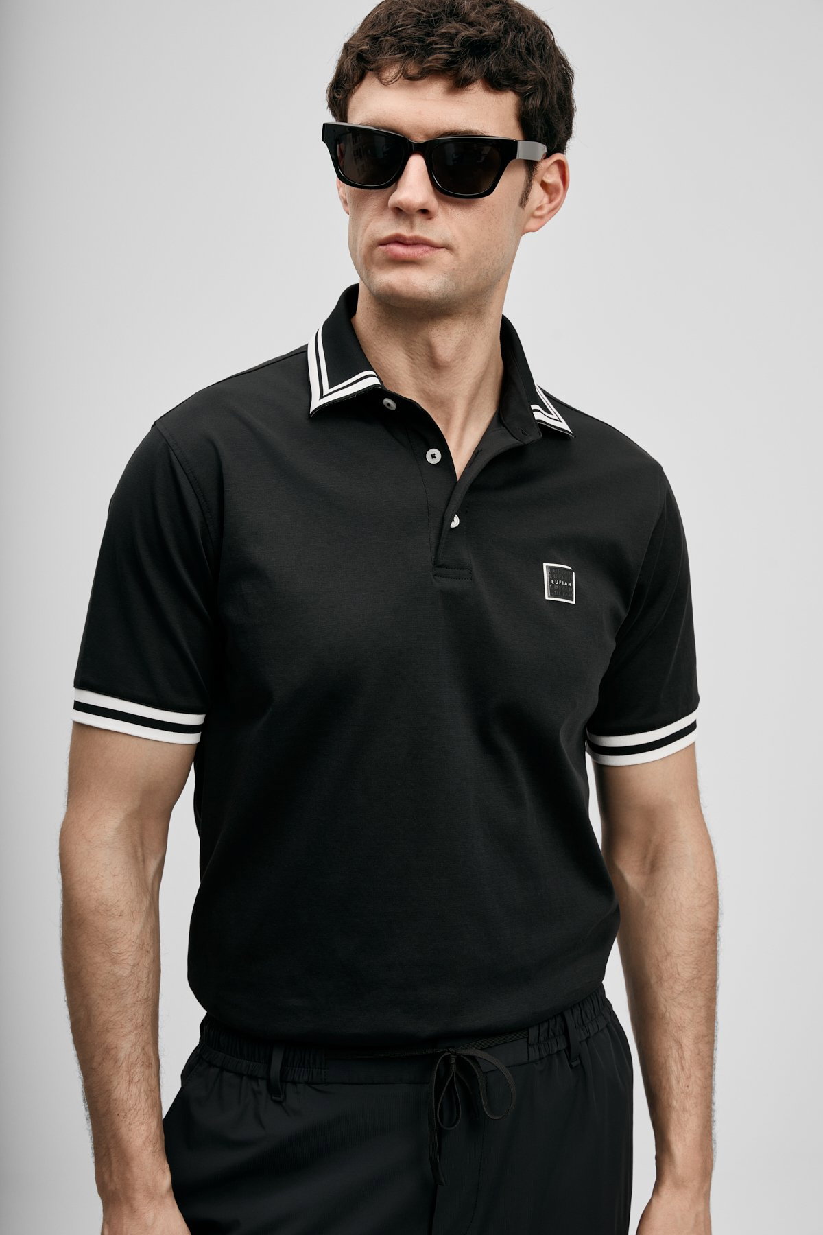 Lufian Erkek Cole Smart Polo T-Shirt 111040237 Siyah - 3