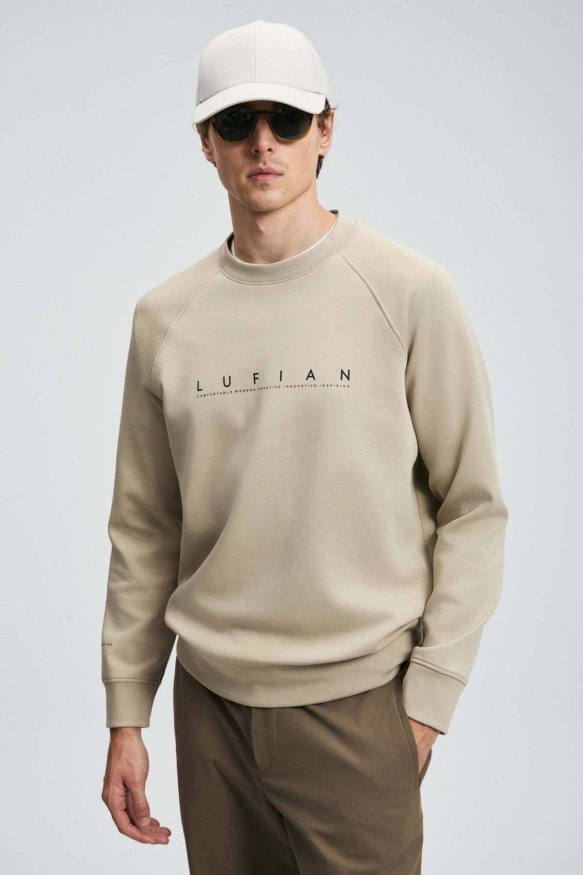 Lufian Erkek Cooper Sweatshirt 112030177 Bej - 1
