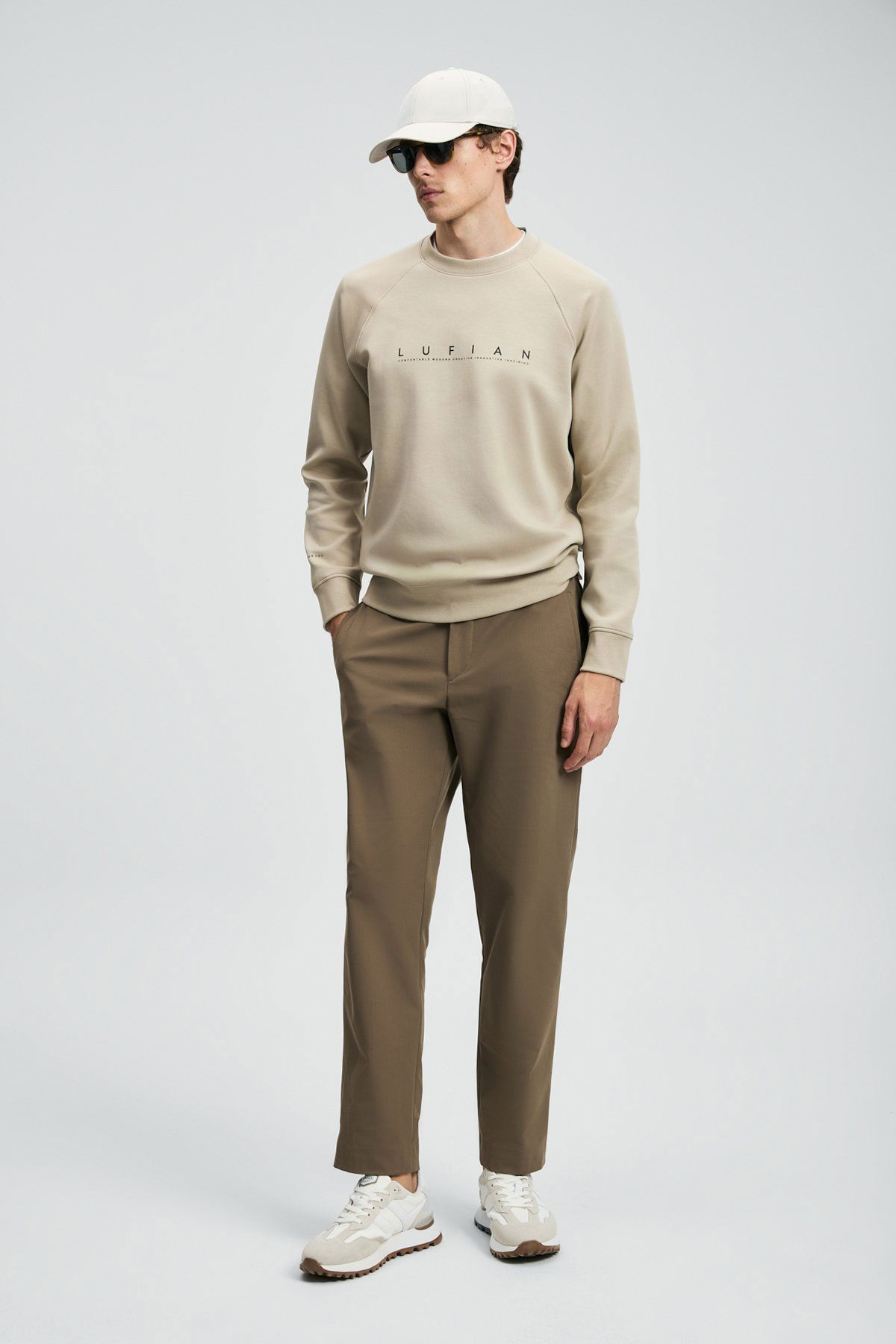 Lufian Erkek Cooper Sweatshirt 112030177 Bej - 2