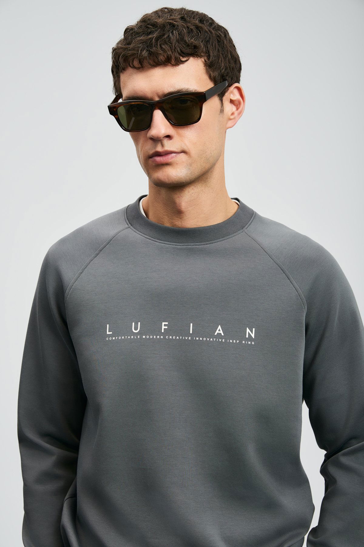 Lufian Erkek Cooper Sweatshirt 112030177 Koyu Gri - 3