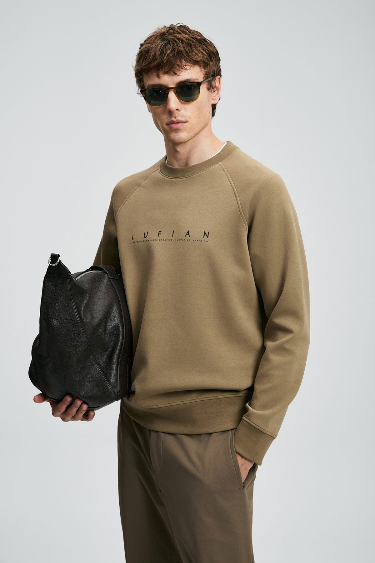 Lufian Erkek Cooper Sweatshirt 112030177 Kum - 1