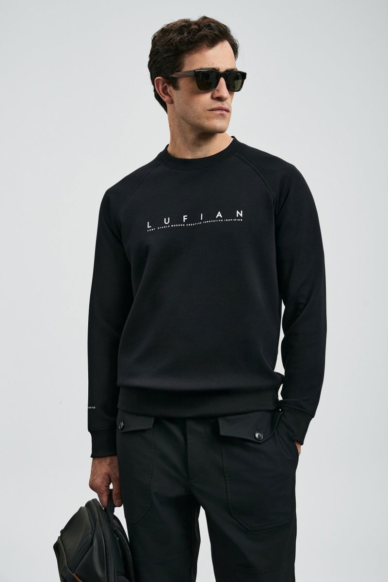 Lufian Erkek Cooper Sweatshirt 112030177 Siyah - 1