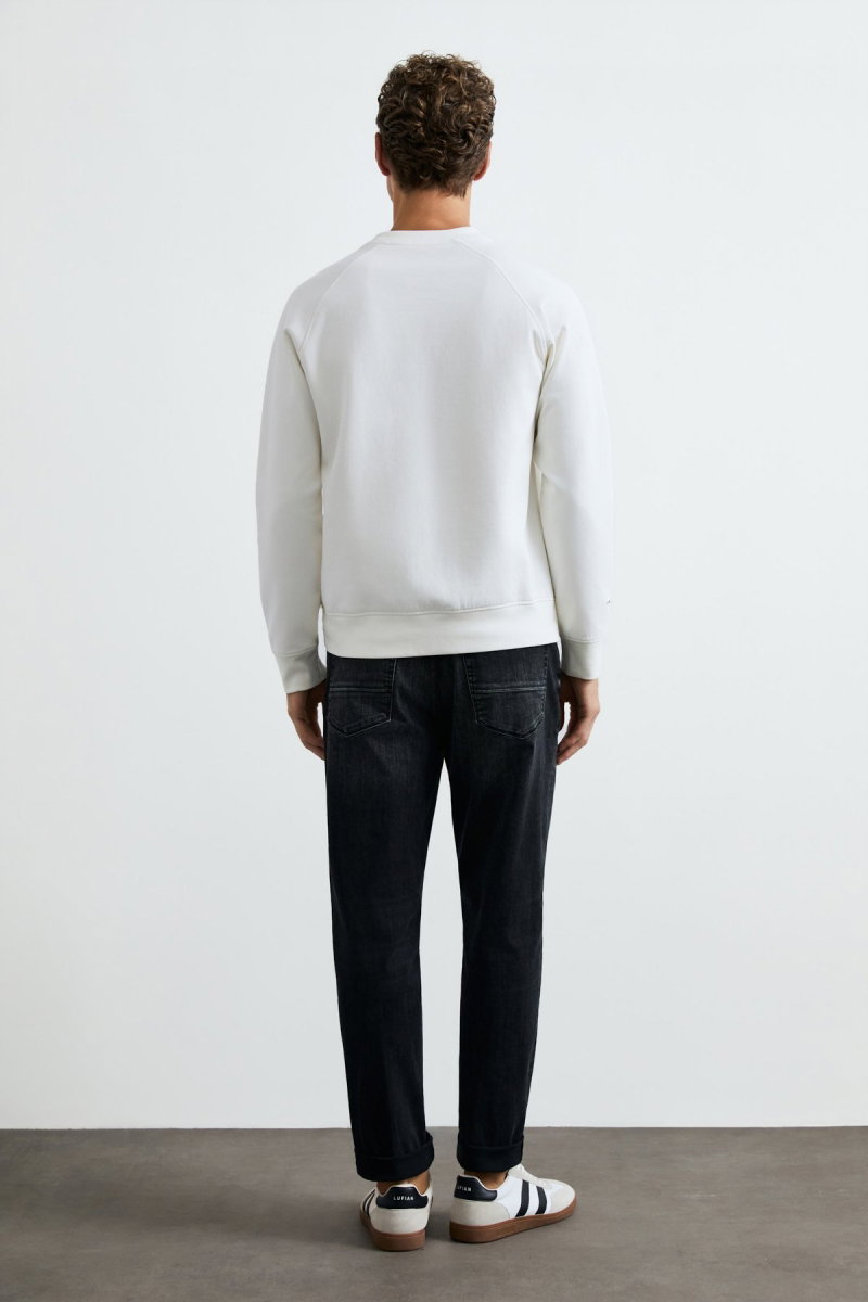 Lufian Erkek Cooper Sweatshirt 112030198 Kırık Beyaz - 4