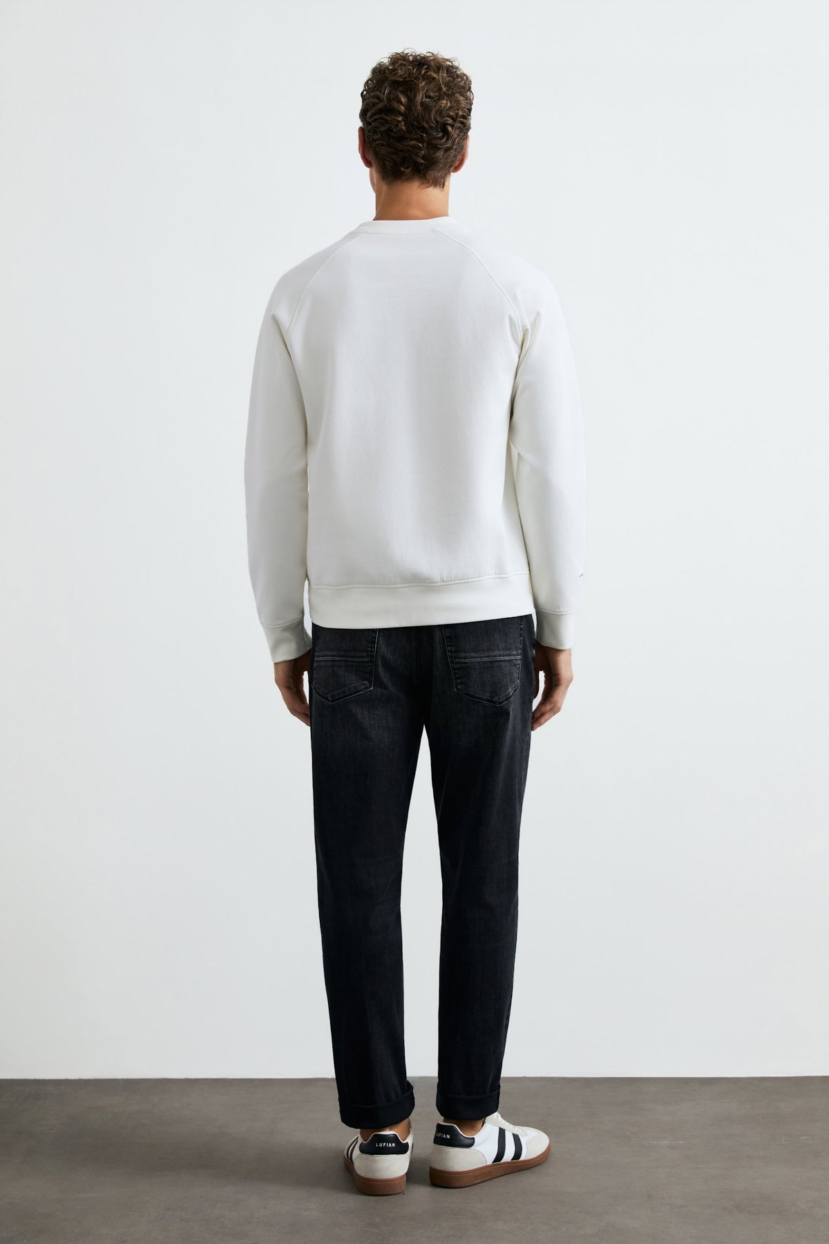 Lufian Erkek Cooper Sweatshirt 112030198 Kırık Beyaz - 4