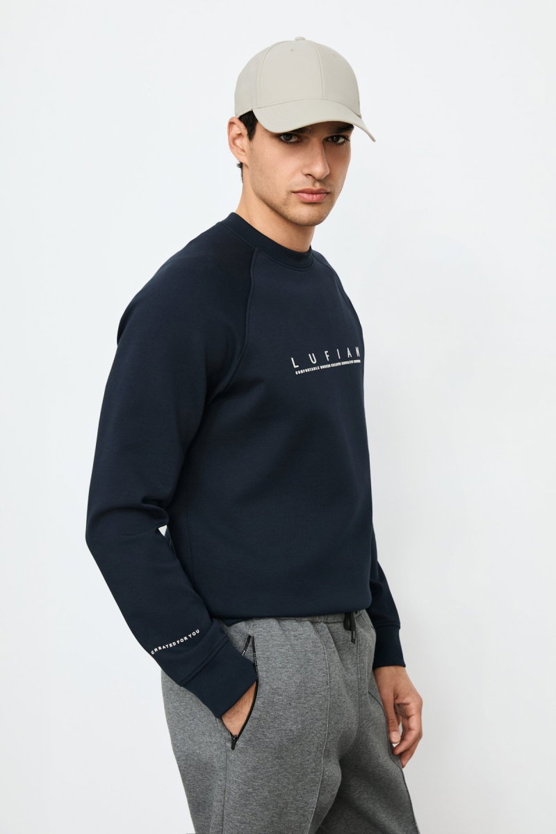 Lufian Erkek Cooper Sweatshirt 112030198 Lacivert - Lufian