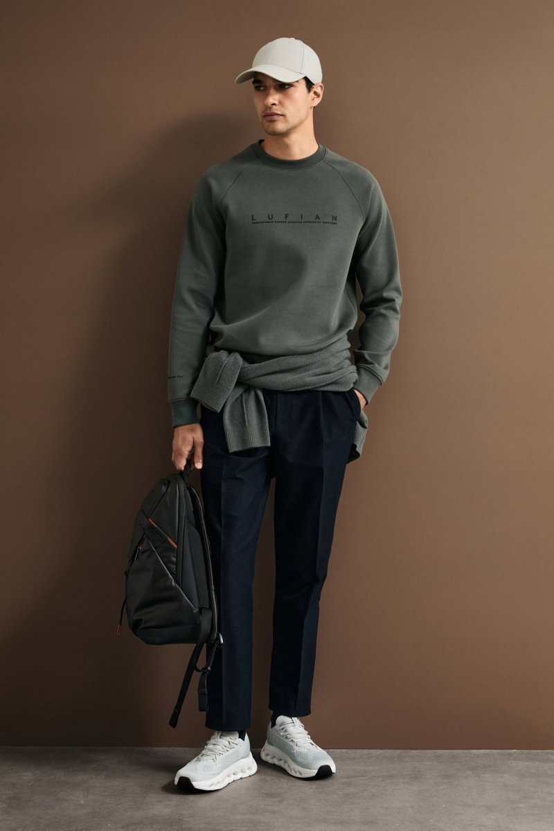 Lufian Erkek Cooper Sweatshirt 112030198 Yeşil - Lufian