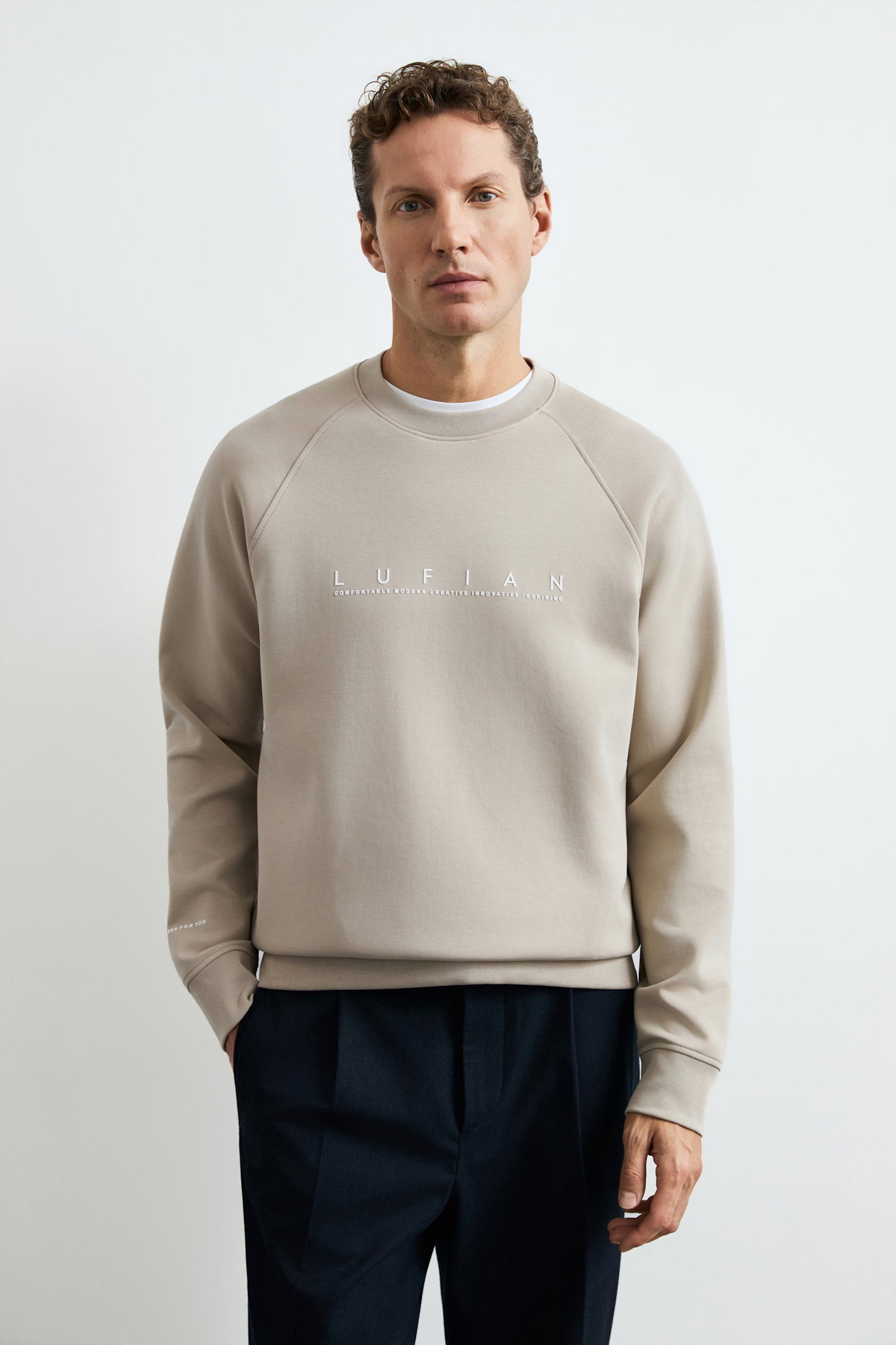 Lufian Erkek Cooper Sweatshirt Bej - 3