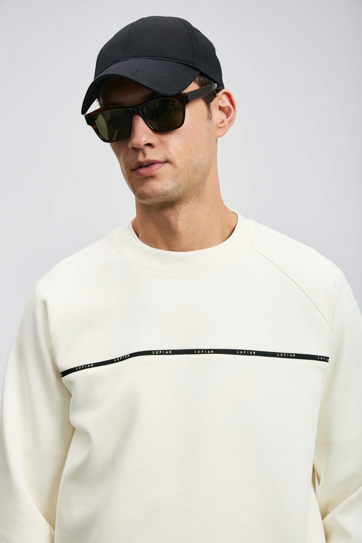 Lufian Erkek Cosmo Sweatshirt 112030181 Kırık Beyaz - 3