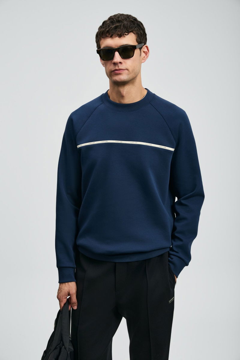 Lufian Erkek Cosmo Sweatshirt 112030181 Lacivert - 2