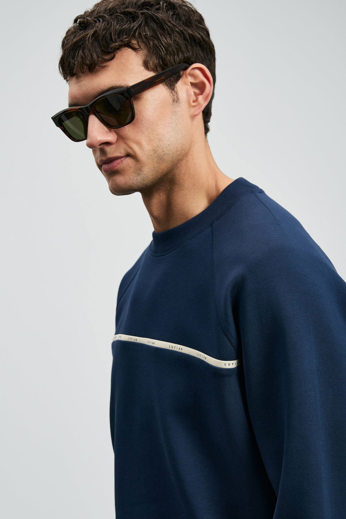 Lufian Erkek Cosmo Sweatshirt 112030181 Lacivert - 3