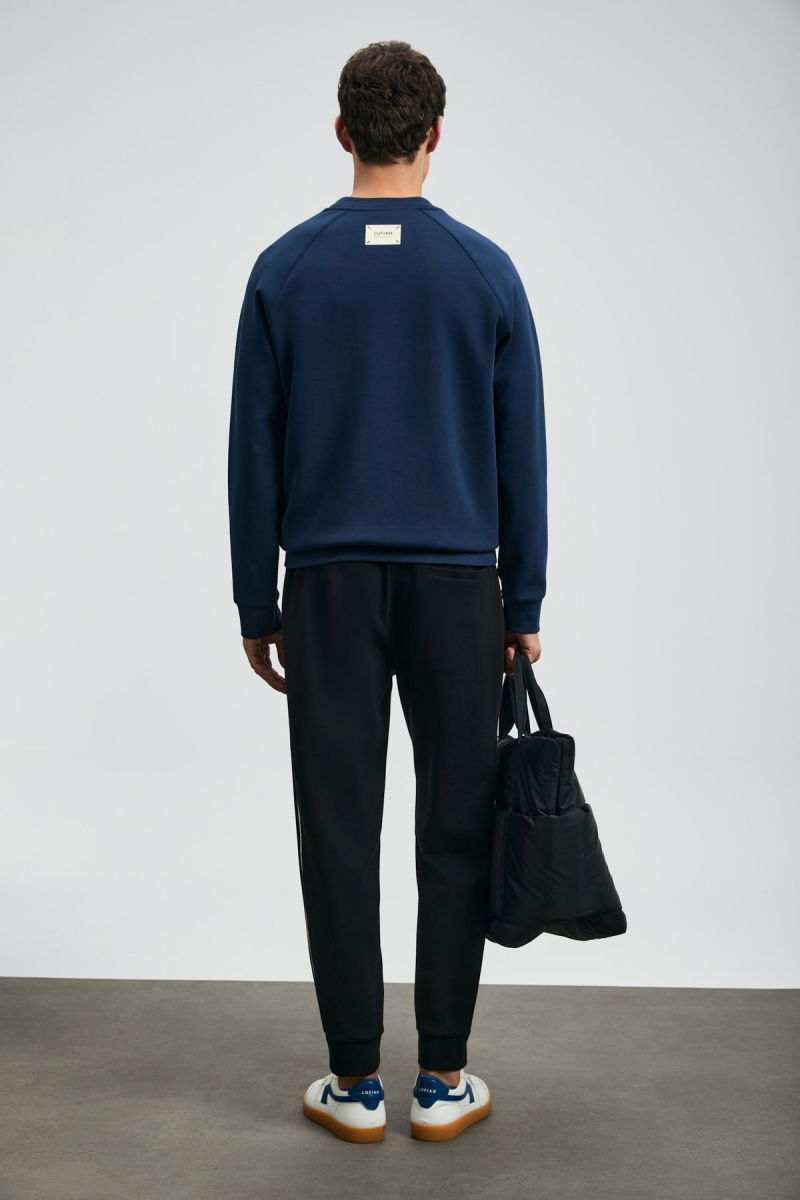 Lufian Erkek Cosmo Sweatshirt 112030181 Lacivert - 4