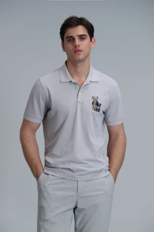 Lufian Erkek Crystal Smart Polo T-Shirt 111040174 Taş - 1