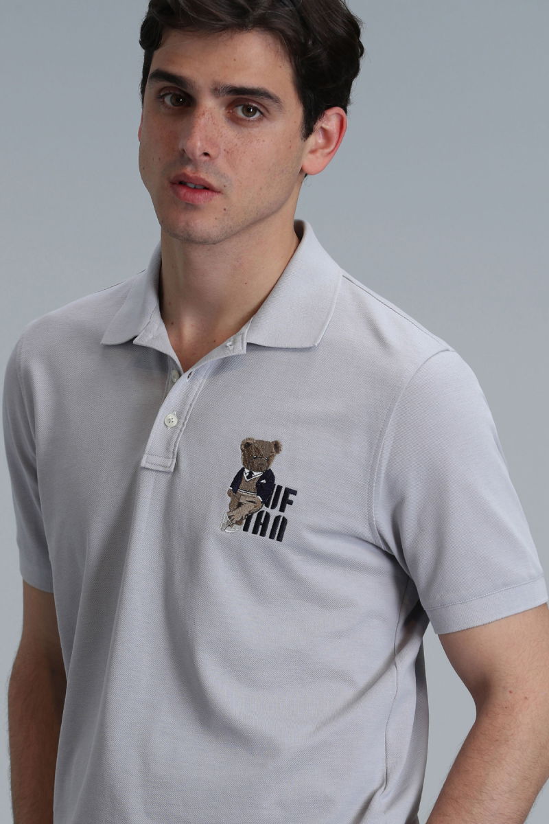 Lufian Erkek Crystal Smart Polo T-Shirt 111040174 Taş - 3