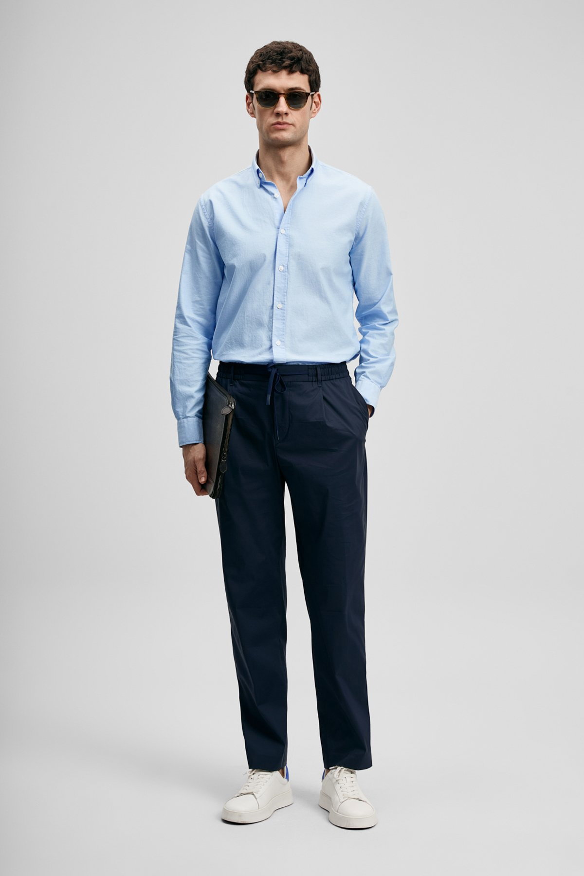 Lufian Erkek Danıel Basic Regular Fit Gömlek 111010677 Mavi - 1