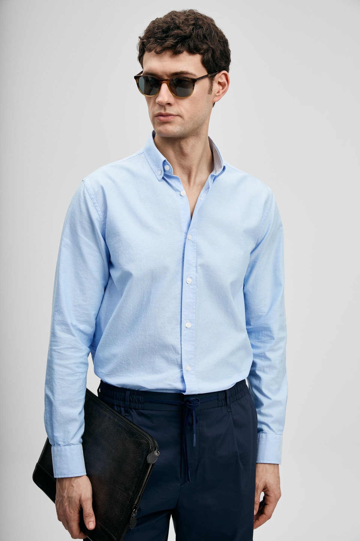 Lufian Erkek Danıel Basic Regular Fit Gömlek 111010677 Mavi - 2