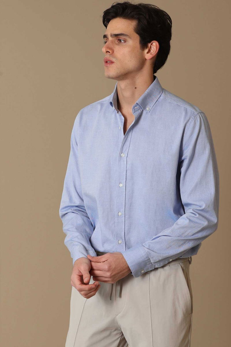 Lufian Erkek Danıel Basic Slim Fit Gömlek 627112010603 Mavi - 1