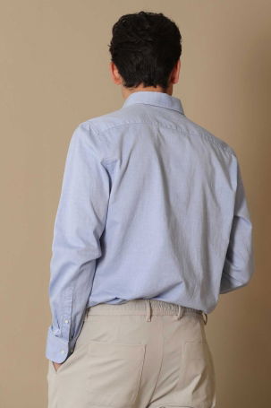 Lufian Erkek Danıel Basic Slim Fit Gömlek 627112010603 Mavi - 5