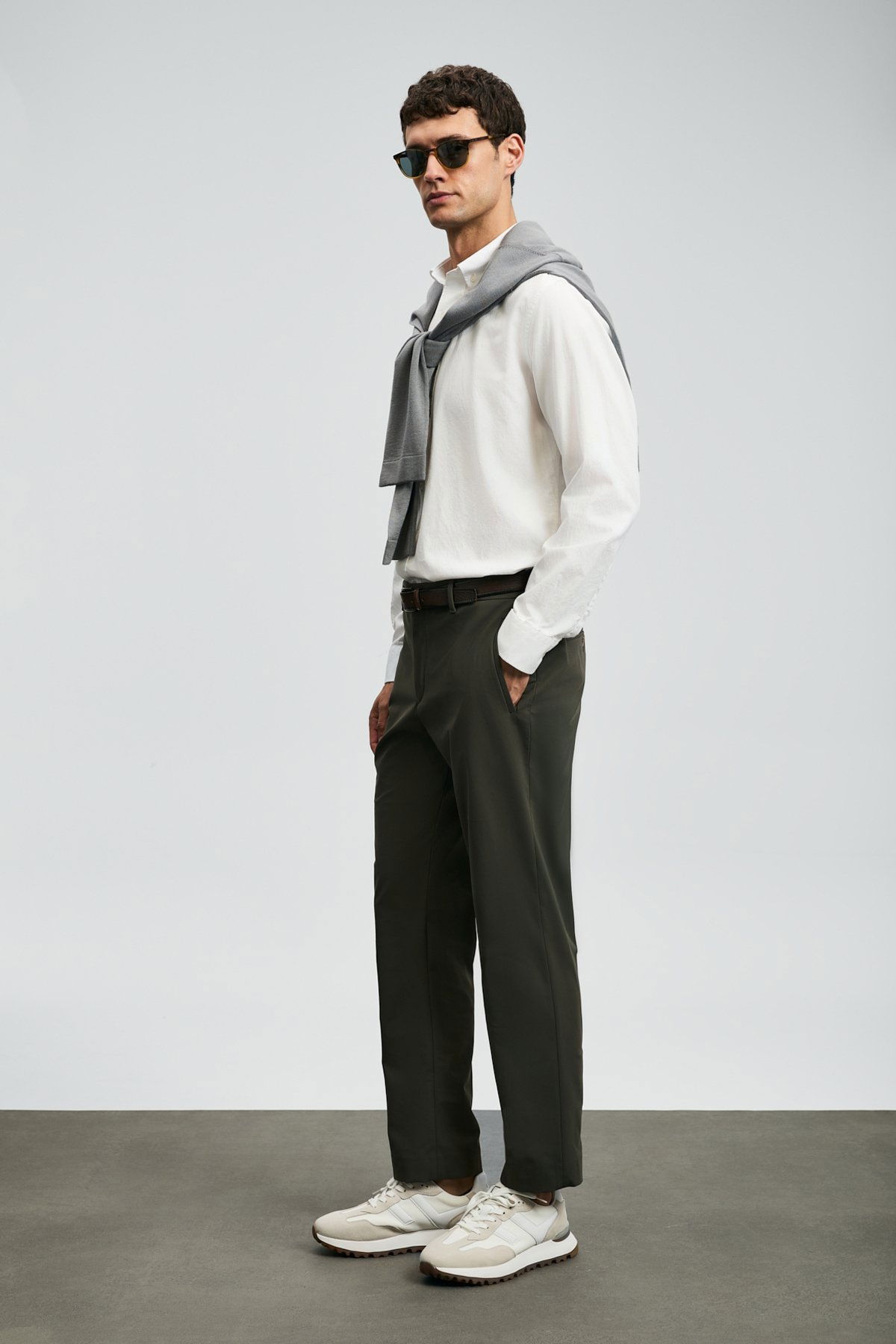 Lufian Erkek Daren Smart Slim Fit Chino Pantolon 112190340 Haki - 2