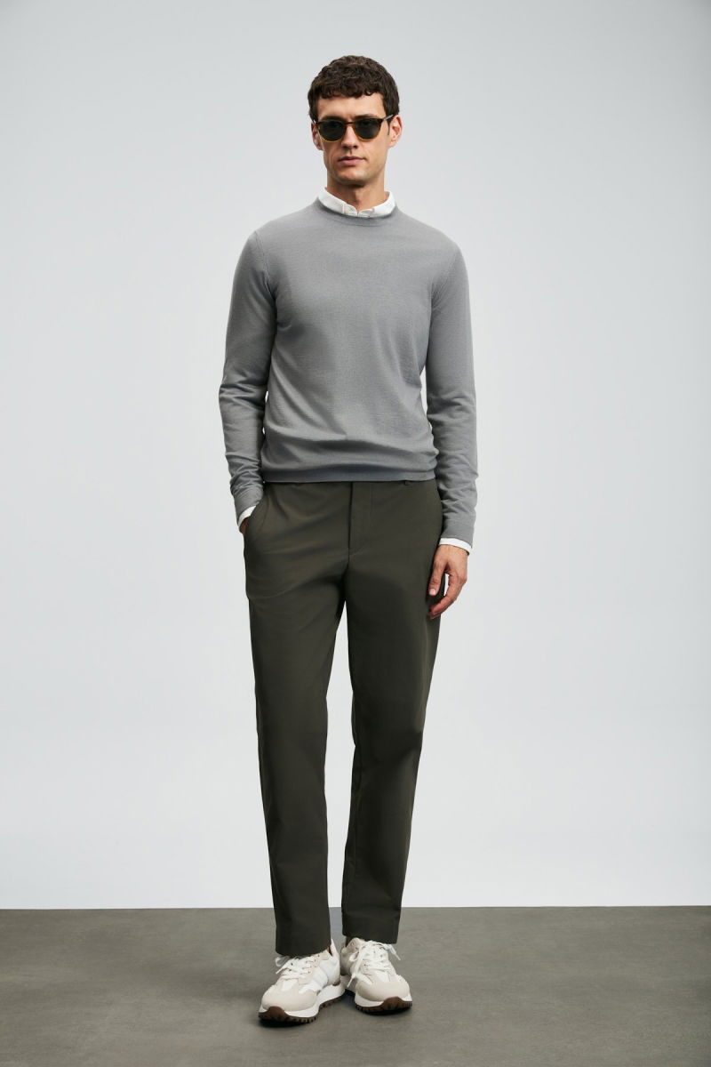 Lufian Erkek Daren Smart Slim Fit Chino Pantolon 112190340 Haki - 3