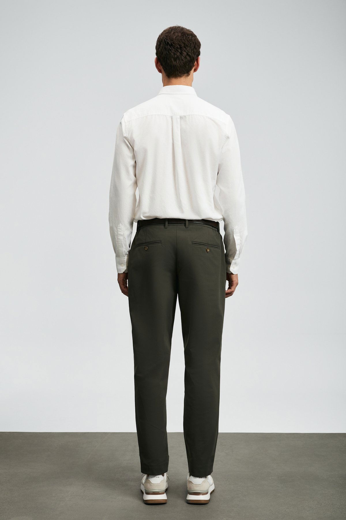 Lufian Erkek Daren Smart Slim Fit Chino Pantolon 112190340 Haki - 4