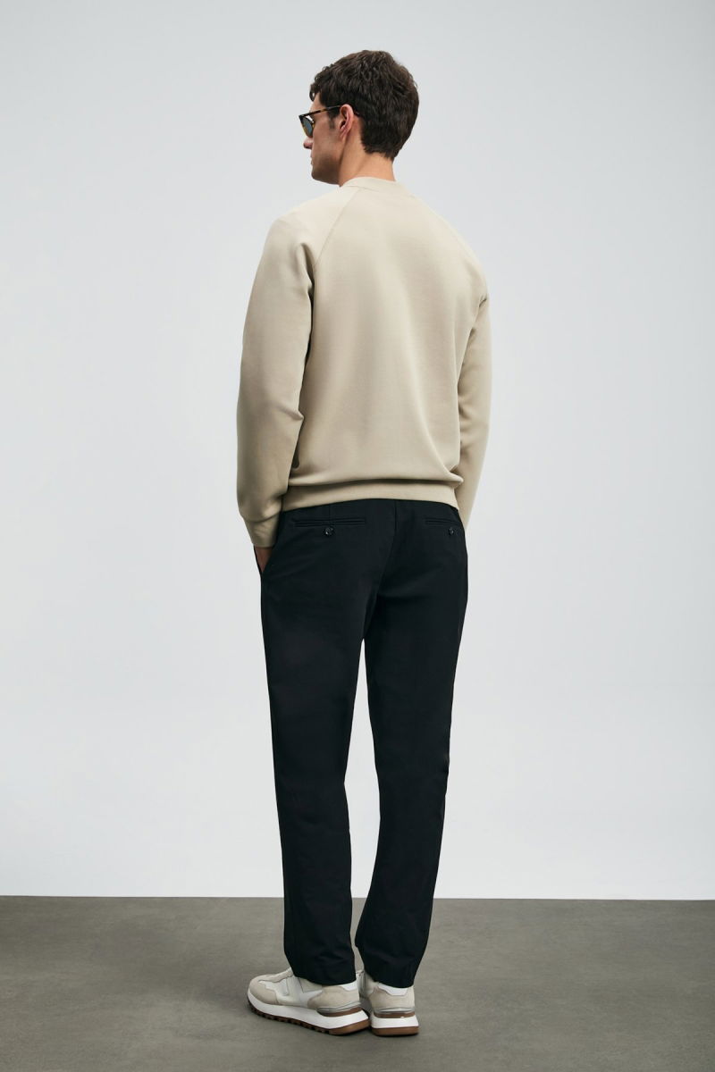 Lufian Erkek Daren Smart Slim Fit Chino Pantolon 112190340 Siyah - 4