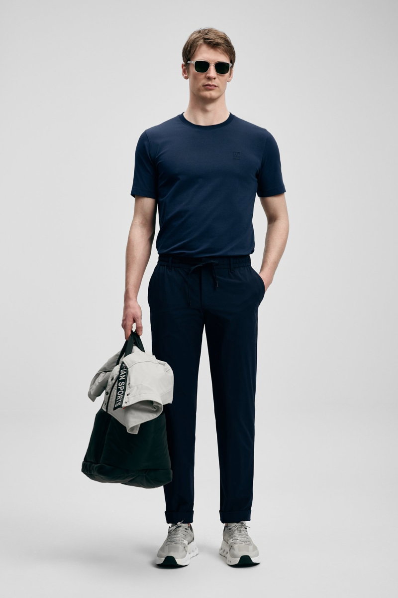 Lufian Erkek Daxon Smart Slim Fit Chino Pantolon 111190359 Lacivert - Lufian