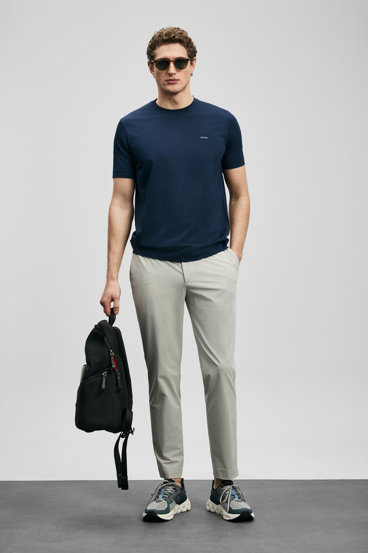 Lufian Erkek Daxon Smart Slim Fit Chino Pantolon 111190359 Taş - 1