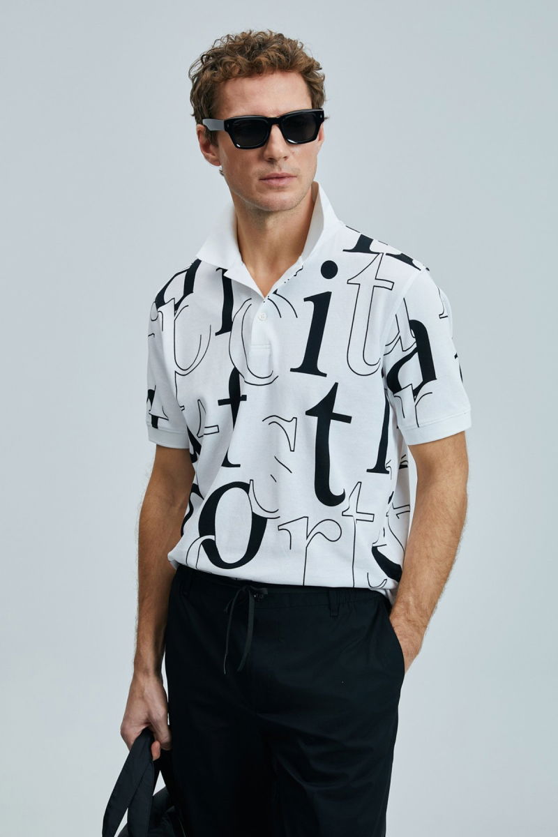 Lufian Erkek Dıamond Smart Polo T-Shirt 111040219 Beyaz - 3