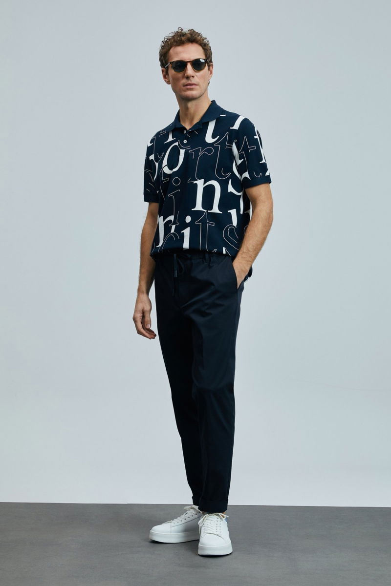 Lufian Erkek Dıamond Smart Polo T-Shirt 111040219 Lacivert - 2